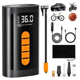 Tire Inflator Portable Air Compressor, 150PSI Air Pump for Car Tires,Cordless Portable Tire Inflator for Car Electric Tire Pump with Digital Pressure Gauge LED Light for Car, Motorcycle, Bicycle,Ball