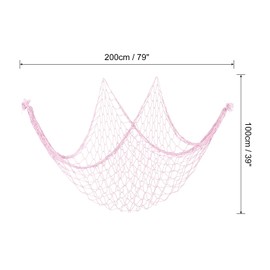 PATIKIL Fishing Net Decor, 2 Pack 80" x 40" Mediterranean Style Photographing Decoration Natural Fish Net Party Accessory for Home Bedroom, Light Pink