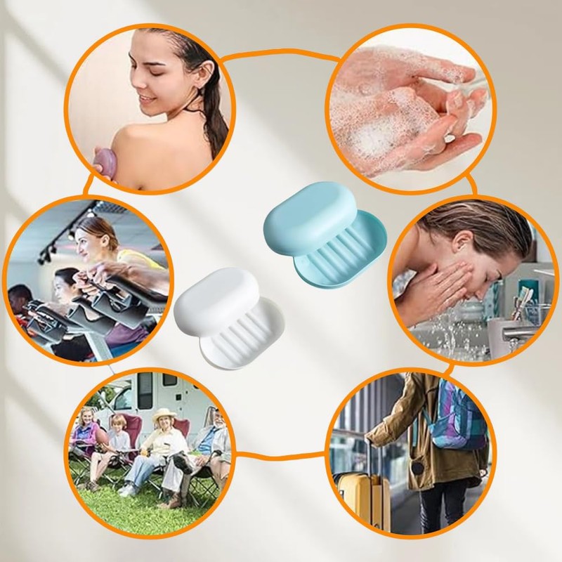 Four Plastic soap Dishes, Covered soap Dishes, Bathroom soap Stand.