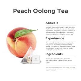 NESTLADY Peach Oolong Tea, Peach Loose Leaf Oolong Tea, Individual Oolong Black Tea Bags, Refreshing Fruit Tea, Tea bags 20 bags (70g, 3.5g/bags…