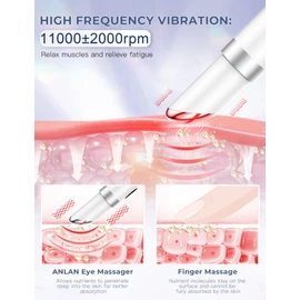 Eye Massager Wrinkle Remover,ANLAN 38-45 ℃ Heated Augenmassagegerät EMS Face Massager Mit Vibration Phototherapie Beauty Device Gesichtsmassage für Damen Herren Anti Wrinkle Anti-Ageing