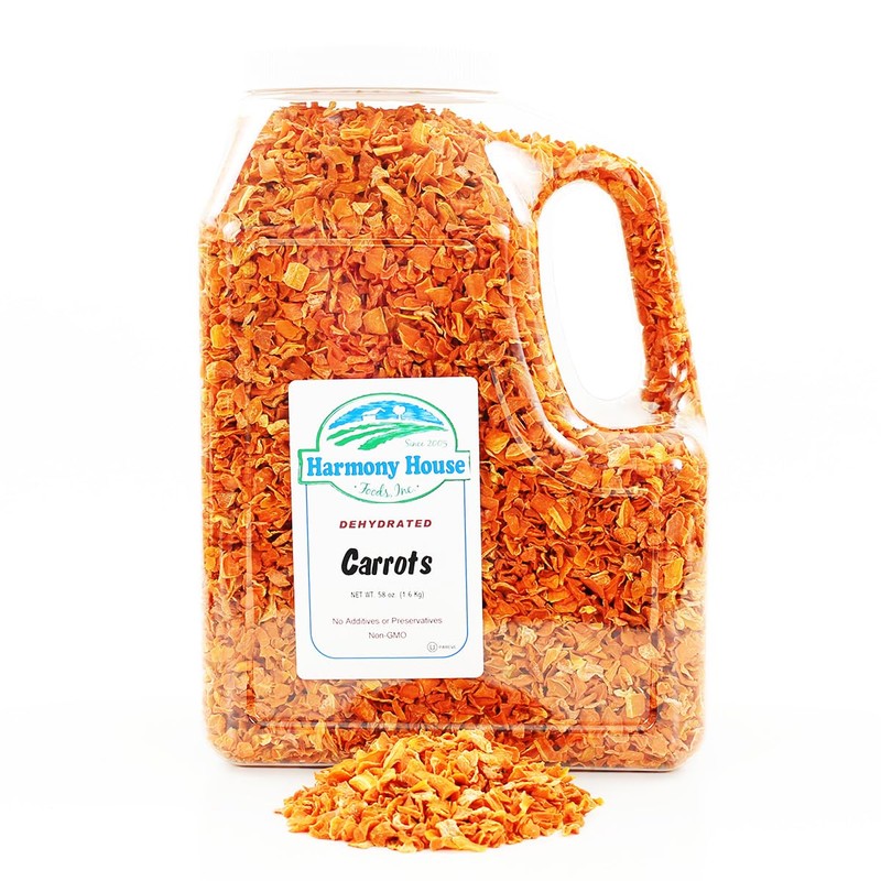 Harmony House Foods Dehydrated Diced Carrots - Air Dried Vegetables