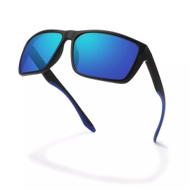 Privel XXL Size Extra Large Sport Polarized Sunglasses for Big Wide Heads 159MM - Rubber Black  | Polarized Blue Mirror