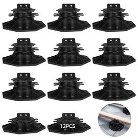 12 PCS Pedestal Paver Floor Support, Adjustable Plastic Pedestal Paver for Stone,Multi-Layer Design,Easy to Install, 1.4-2.4 Inches Height Range, Perfect for Terrace and Platform Paving Systems