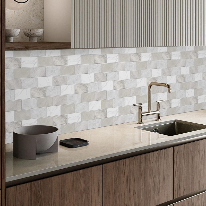 BSABSAQAA 10 Sheets Peel and Stick Backsplash for Kitchen 12"X12"