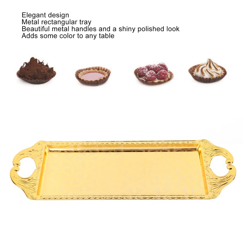Rectangular Metal Tray Modern Elegant Decorative Light Luxury Serving Tray