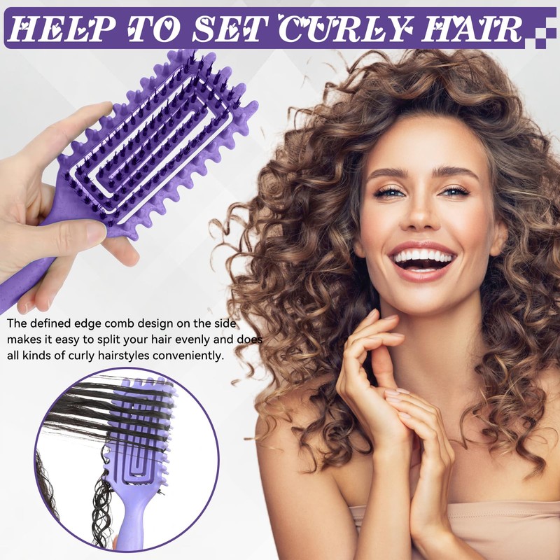 Curling Brush for Curls, Gentle Detangling & Styling without Pulling,