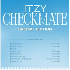 DREAMUS ITZY CHECKMATE SPECIAL EDITION CD+Lyric Poster On Pack+Photobook+Photocard+Special Tag+Sticker+Postcard+Tracking Sealed (C Version)