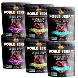 Noble Jerky – Vegan Jerky, Healthy Snacks, Plant Protein Variety Bundle, 2.47 oz Bag (6 Bags)