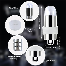 pozzolanas 40 Pcs Mini Battery Operated LED Party Lights Bulbs for Paper Lantern Balloons Party Decoration, Waterproof - White