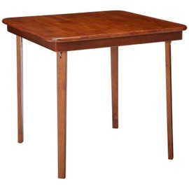 STAKMORE Straight Edge 32" Square Folding Card Table, Cherry Finish