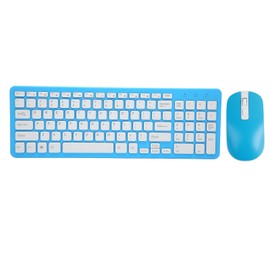 96 Key Wireless Keyboard Mouse Combo 10 Meters Transmission Fade Resistant Keyboard Mouse Combo with Nonslip Mat Blue