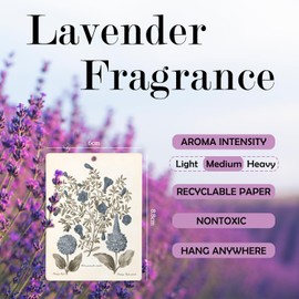 Burtery Vintage Blue Flower Car Scents Lavender Air Freshener 3 Pcs, Rustic Retro Floral Botanical Hanging Air Freshener for Closet Drawer Bathroom Books, Blue Flower Accessories Decor for Women