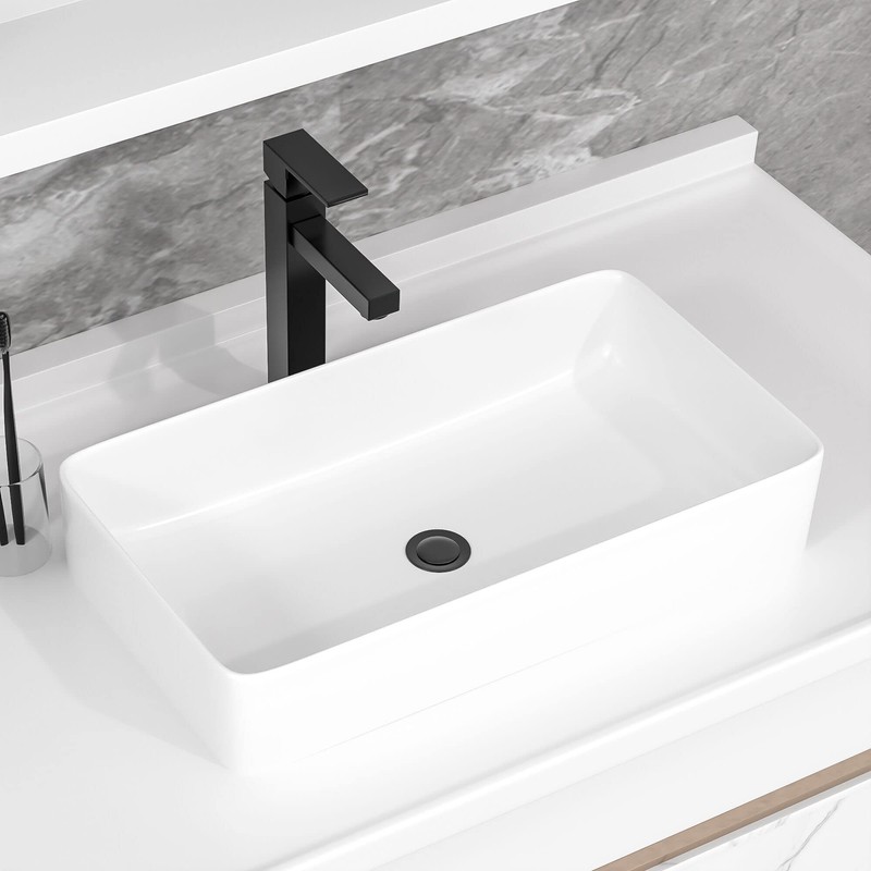 Rectangular Vessel Sink - Fulorni 24"x14" Bathroom Vessel Sink Large