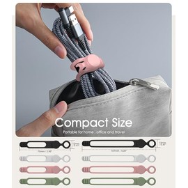 Organizador de cables de silicona para gestión de cables, 24 unidades de organizador de cables reutilizables de 3 y 4.5 pulgadas, accesorios electrónicos para el hogar, oficina, cocina,