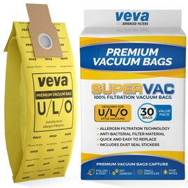 30 Pack Type O 53294 Premium Vacuum Bags, Compatible with Kenmore Upright Vacuum Cleaners Style U, L, O, 5068, 50688, 50690, 50105