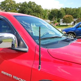 KSaAuto 16 Inch Antenna for 2009-2024 Dodge RAM 1500 2500 3500 Classic Warlock, Dodge RAM 1500 Accessories, Flexible Spiral Rubber Car Truck RAM Antenna Replacement Upgrade for FM AM Radio Reception