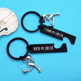 Huwujiu You’re My Lobster I Found My Lobster Keyring Set for Boyfriend Girlfriend Valentines Day Gifts for Him and Her Christmas Birthday Gifts for Couple Friend