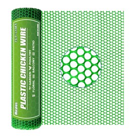 Moyios Green Plastic Chicken Wire Mesh 15.7in*10ft Durable Plastic Chicken Mesh,Hexagonal Garden Mesh, Plastic Chicken Wire Fencing for Garden,Poultry, Dogs Barrier，Balcony Netting