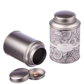 Rimoco Tea cans for loose tea with extra aroma lid including Labels, stackable, height: approximately 13.9 cm; diameter approximately 8.7 cm (for approximately 100 g-150 g tea). Material: Tinplate, BPA-free and food-safe.