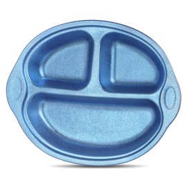 ZING TTI titanium divider, non-toxic cutlery, BPA-free lunch tray, reusable and dishwasher safe-blue