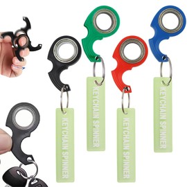 Pack of 4 Spinning Keychains, Key Spinner Toy, Luminous Stripes, Decoration, Key Ring, Toy for Finger Training, Suitable for Children and Adults