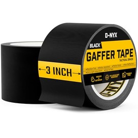 Gaffer Tape 3 Inch x 2 Pack Black Gaff Tape, Heavy Duty No Residue Gaffers Tape, Matte Finish, Non-Reflective, Multipurpose Real Professional Grade Black Gaffer Tape Waterproof