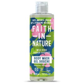 Faith In Nature Natural Wild Rose Shower Gel, Balancing, Vegan and Free from Animal Testing, No SLS or Parabens, 400 ml