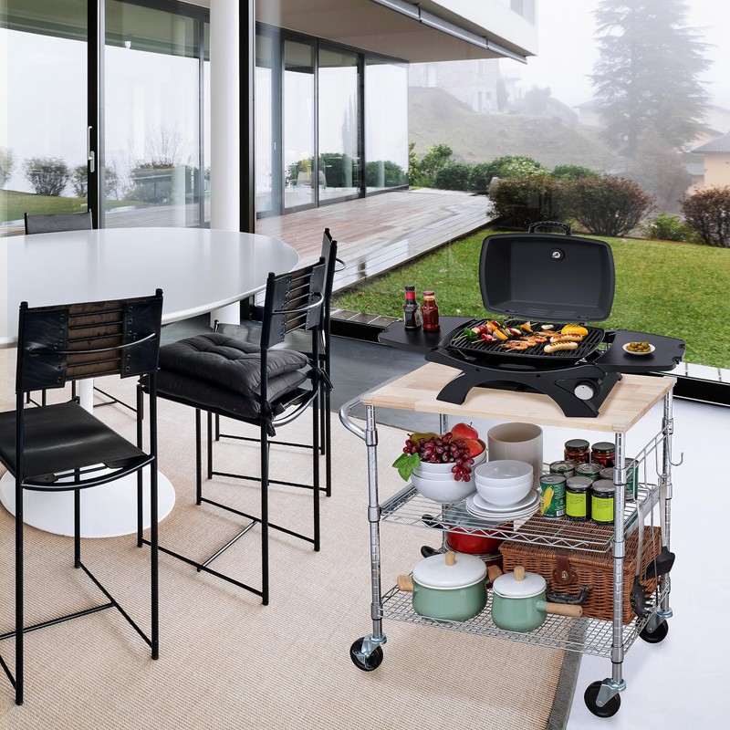 Finnhomy 3-Tier Rolling Kitchen Cart with 18" D x 30"