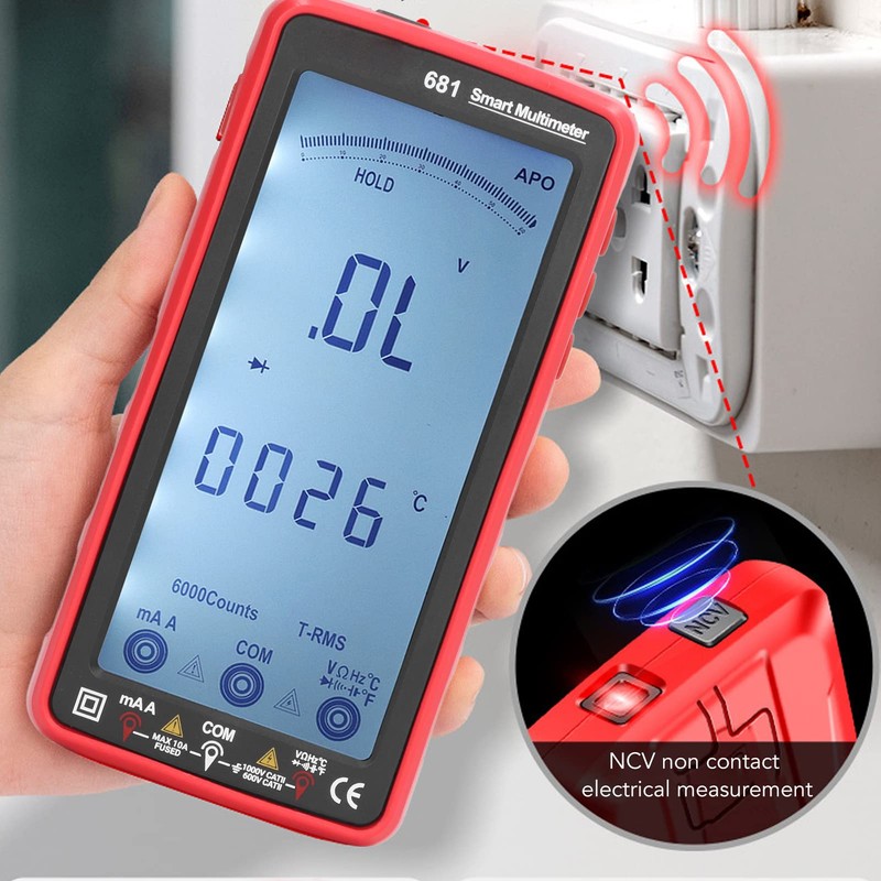Digital Multimeter Tester, Smart Touch TRMS, Automatic Range Selection, 9999