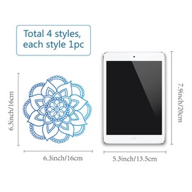 GORGECRAFT 4 Styles 6.3 Inch Mandala Window Sticker Static Flower of Life Glass Sliding Door Sticker Sticks Waterproof Vinyl Film Bedroom Bathroom Sticker to Prevent Pets