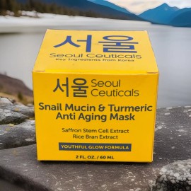 SeoulCeuticals Korean Face Mask Skin Care - Snail Mucin Turmeric for... Exp 1-26