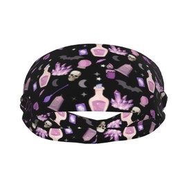 Cute Gothic Sweatbands for Women Men Headbands Gothic Stretchy Sweatband Bat Head Bands Headband