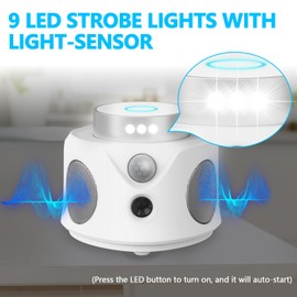 Mouse Repellent Ultrasonic, 360° Mice Repellent Indoor Rat Deterrent Get Rid of Mice with LED Lights, Squirrel Rodent Repellent for Attic Houses Barns Garage Basement RV