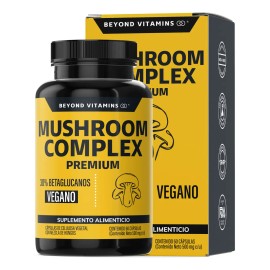 Mushroom Complex Hongos Adaptógenos Melena Leon Nootrópico Natural Vitaminas Mujer Hombre Capsulas