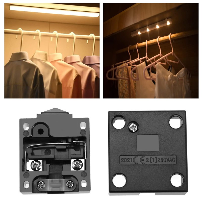 OTOTEC 2PCS Cabinet Light Switches Normally Closed Wardrobe Touch Switch