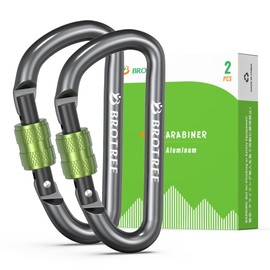 Brotree Carabiner, Small Lock, Screw-type, Key Holder, Aluminum Alloy, Multifunctional, Ultra Lightweight, Stylish, D-Ring, Back Hanger, For Camping, Outdoors, Set of 2 or 4