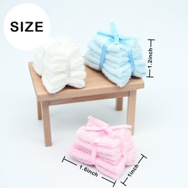 Dollhouse Miniature Towels, 1:12 Bathroom Bath Towel, Mini Face Towel, for Dollhouse Bathroom Furniture Decor (1PCS) (Blue)