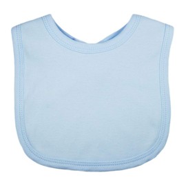3 x Stick-On Bibs 100% Cotton Plain, blue, 33cm x 22cm