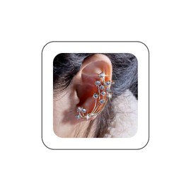 Andelaisi Boho Flower Ear Climber Earrings Vintage Crystal Cuff Wrap Earrings Gold CZ Flower Cuff Earrings Cluster Flower Crawler Climber Earrings Jewelry for Women