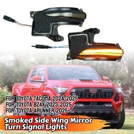 MAG 2x Smoked  For Toyota Tacoma 2024+ Sequential LED Side Mirror Turn Signal Lights