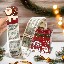 GPDude17 Merry Christmas Money Box with Surprise Pop-Out Santa & 30 Clear Money Envelopes