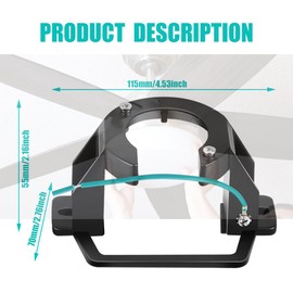 Ceiling Fan Mounting Bracket,1PCS AICWIOO Cast Aluminum Sloped Cathedral Ceiling Canopy Bracket for Living Room Outside Patio Porch with Mounting Hardware(Black)