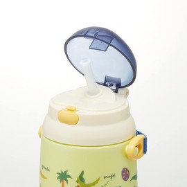 Skater SSH4C-A Dinosaurus Picture Water Bottle with Straw Push Open Type, 13.5 fl oz (400 ml)