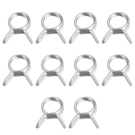uxcell Double Wire Spring Hose Clamp, 50pcs 304 Stainless Steel 7mm Inner Dia Fit 7.8mm-8.2mm OD Hose Fuel Line Silicone Tube Spring Clips
