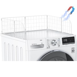PrimZooty Magnetic Laundry Guard 24" - Metal Laundry Guards for Washer and Dryer Countertop, Laundry Topper, Washing Machine & Dryer Countertop Guard for Laundry Organization Accessory - White