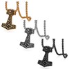 OIDEA Stainless Steel Handmade Thor's Hammer Pendant Necklace,Gold