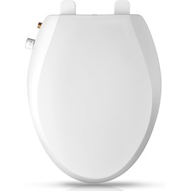 Clirass Elongated Bidet Toilet Seat with Quiet-Close, Non-Electric Bidet Mode with Dual Nozzles, Fit Elongated Toilet Seat, Adjustable Water Pressure with Brass inlet