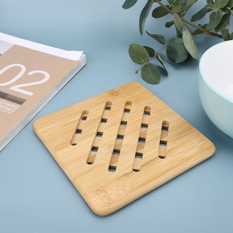 4Pcs Bamboo Table Mat Anti-Scald Non-Slip Bowl Cup Heat Insulation