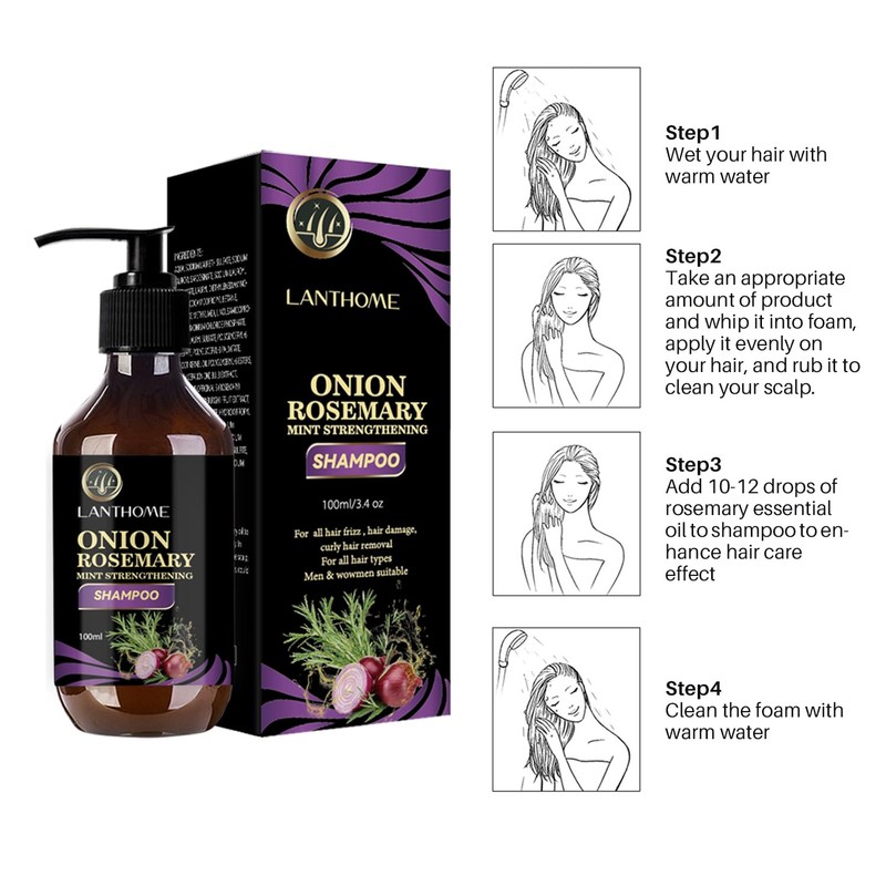 Onion Rosemary Mint Strengthening Shampoo, 100ml, Hair Growth Formula